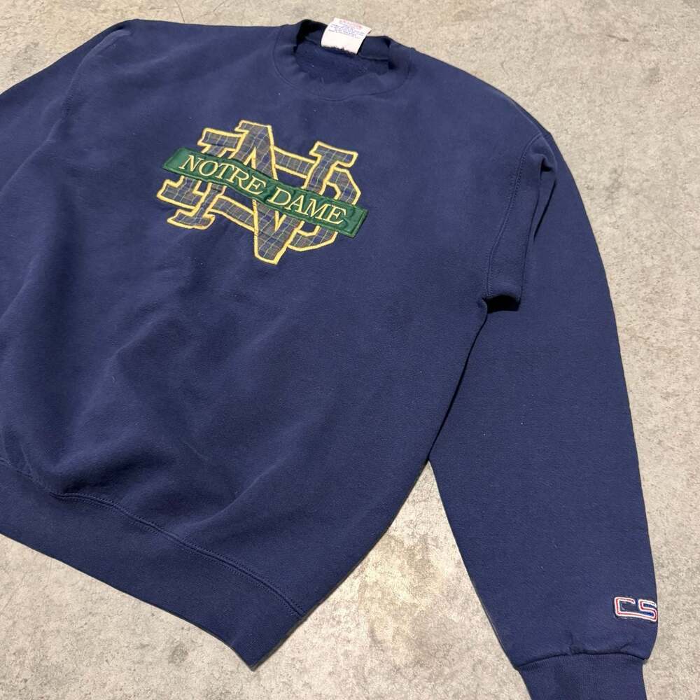 Vintage Notre Dame Fighting Embroidered Sweatshirt Size L